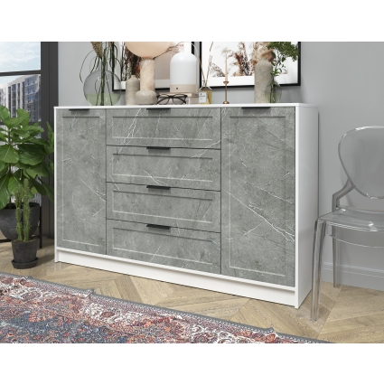 Тумба Тренд КТ-Т160 (Белый ЛДСП/ Керамика ЛМДФ) Ш1600 В1020 Г451